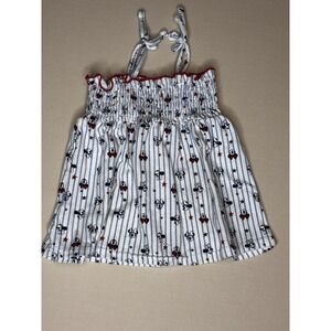 Disney Baby Girls Bow Strap Smocked Minnie Mouse Sleeveless Dress White 6-9 Mths